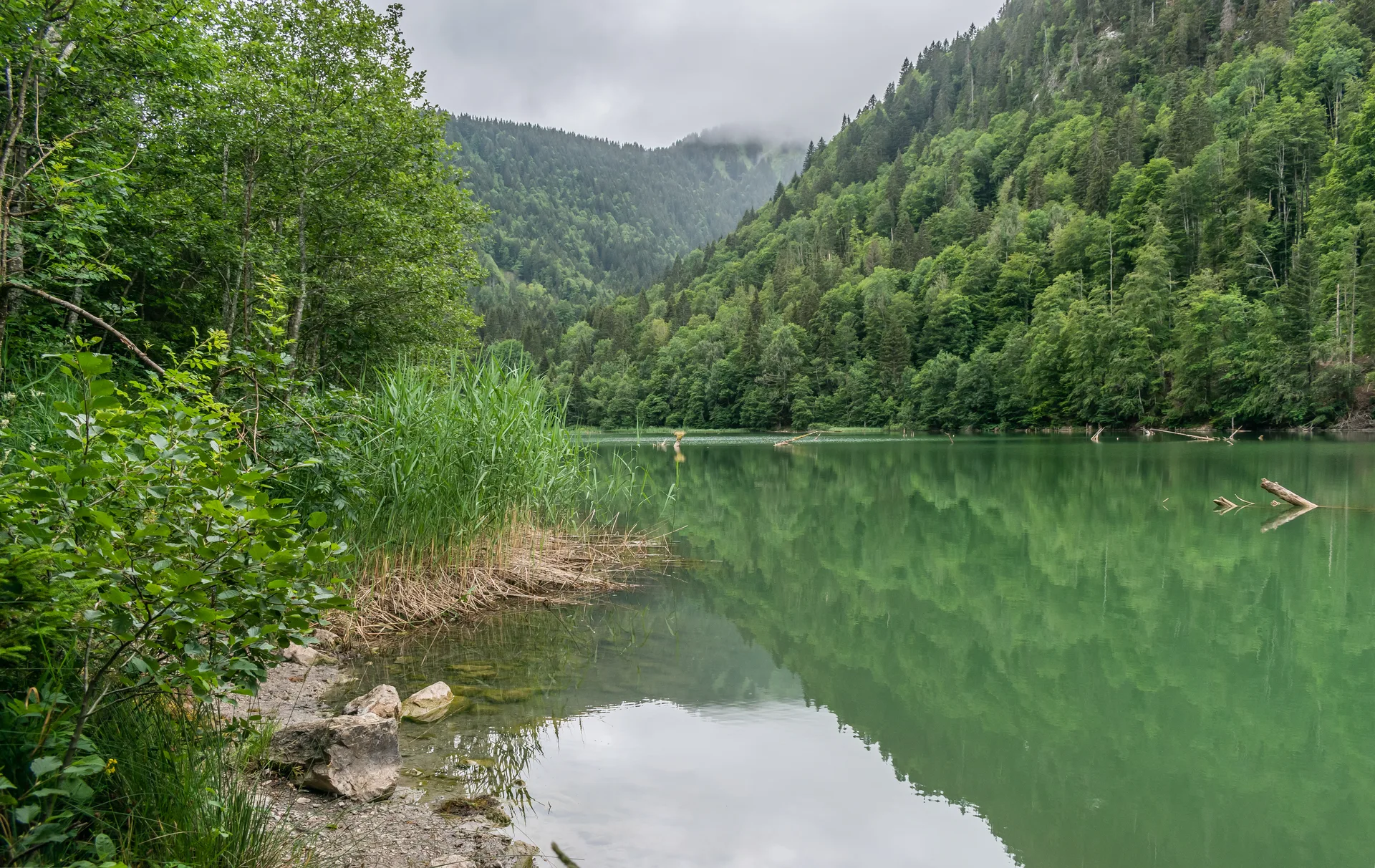 Lac de Vallon à Bellevaux — À 335 m du lac