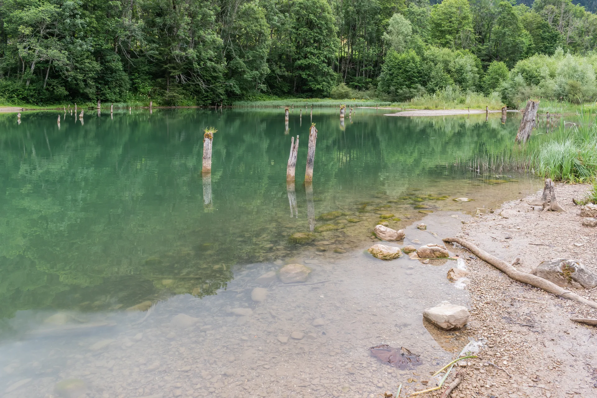Lac de Vallon à Bellevaux — À 364 m du lac