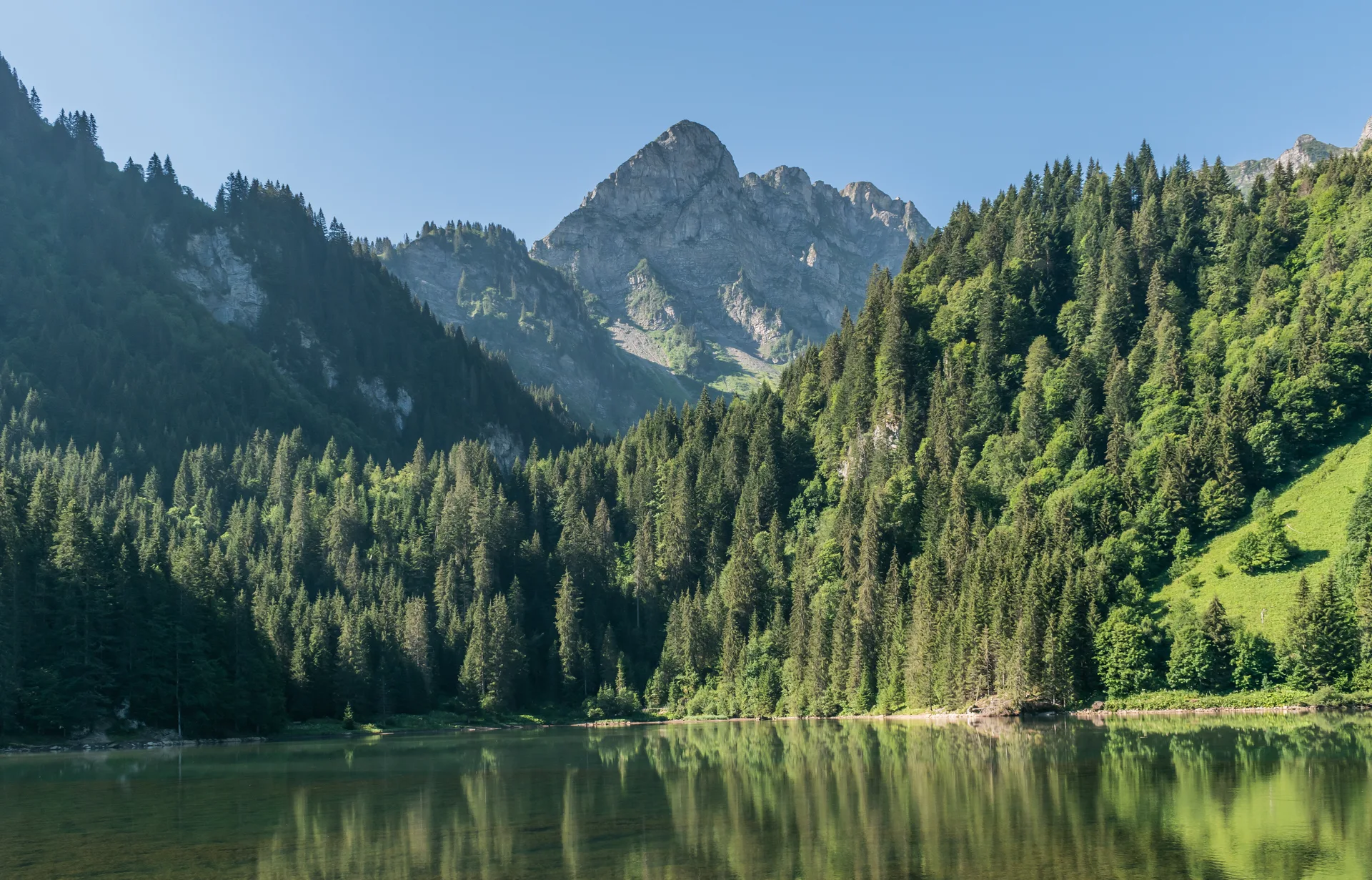 Lac des Plagnes à Abondance — Sur le lac
