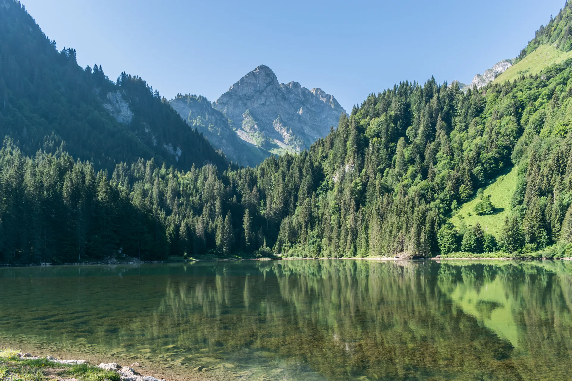Lac des Plagnes à Abondance — Sur le lac