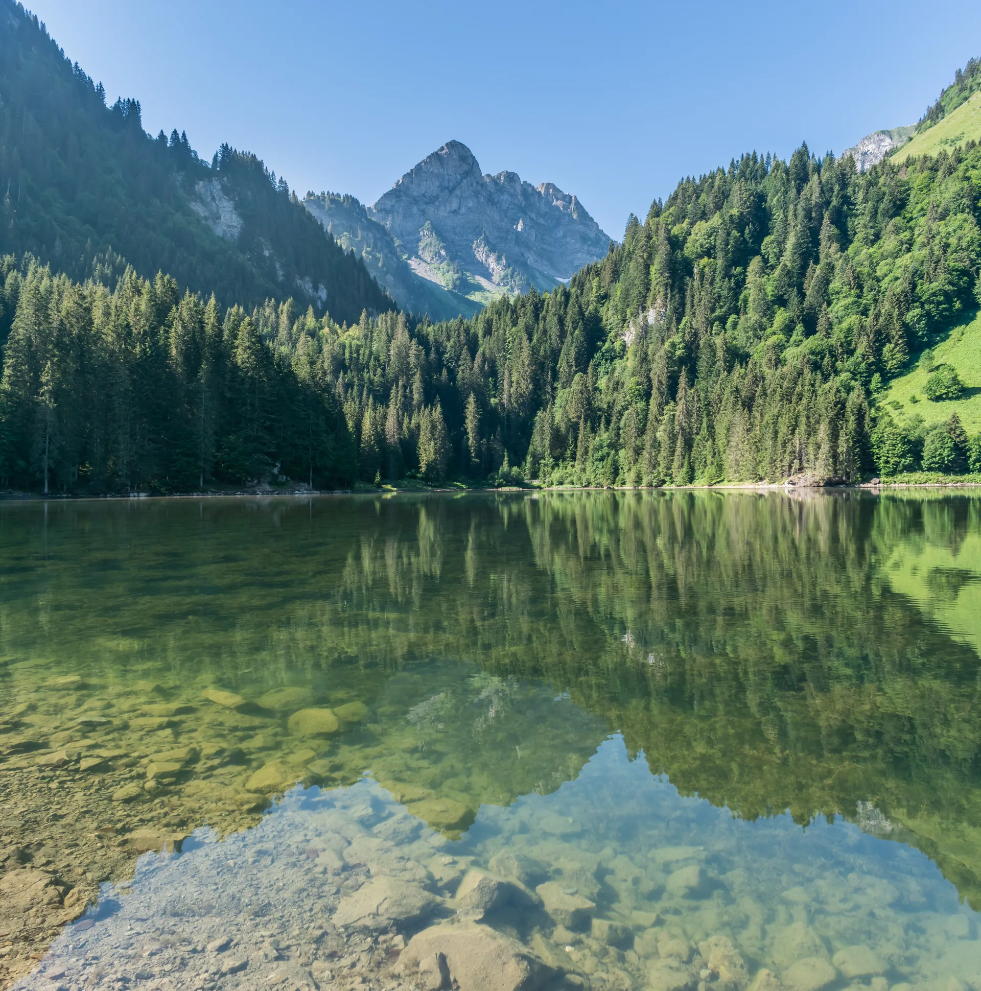 Lac des Plagnes à Abondance — Sur le lac