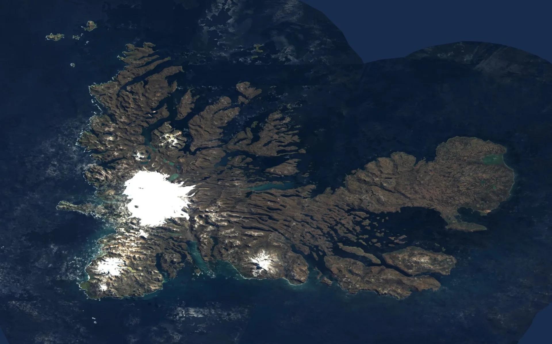 Lac des Trois Glaciers à Archipel des Kerguelen — À 4,1 km du lac